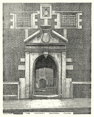 惠特吉夫特医院，克罗伊登（雕刻）。 作者 悉尼希斯