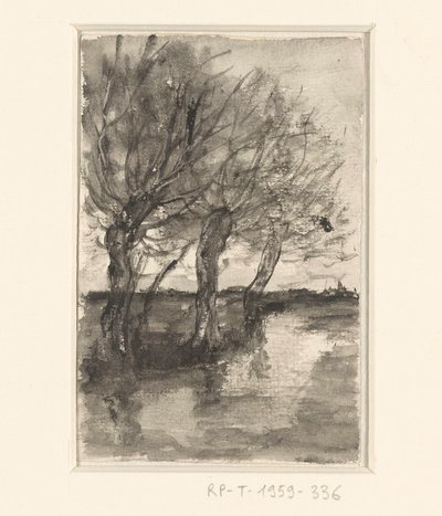 沟渠边的树木 作者 Sientje Mesdag van Houten