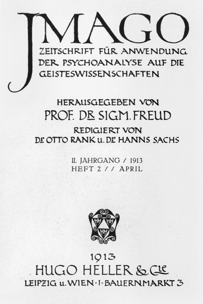 杂志&39;Imago&39;的封面，由Hugo Heller，Leipzig和Vienna于1913年4月出版 作者 西格蒙德·弗洛伊德