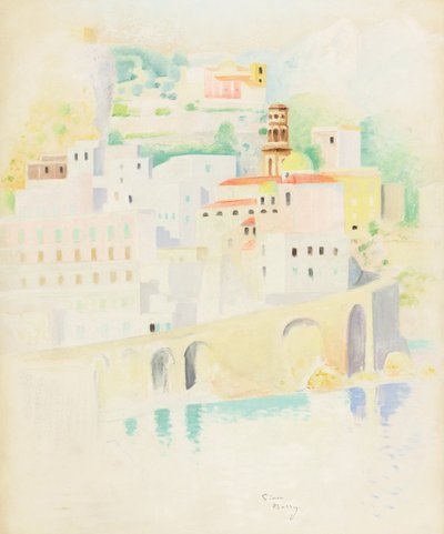 阿马尔菲海岸，阿特拉尼（纸上粉彩画） 作者 西蒙·阿尔伯特·布西