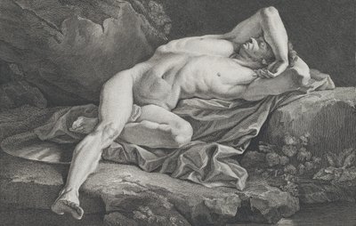 男性裸体研究》，1762年。 作者 西蒙·查尔斯·米格