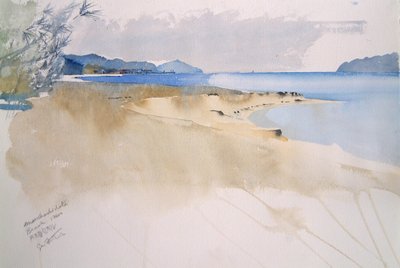 海滩天桥立，2000 年（水彩画） 作者 西蒙·弗莱彻