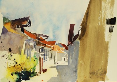 布尔根兰州，2003 年（水彩画） 作者 西蒙·弗莱彻