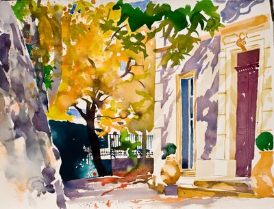 Chez M  Mme Boyer，2010 年（水彩画） 作者 西蒙·弗莱彻