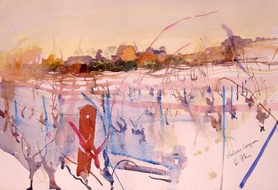 Coujan Hiver（纸上水彩画） 作者 西蒙·弗莱彻