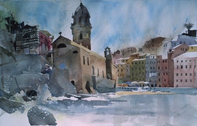 Fernazza, Cinque Terre, 2002（纸面水彩画） 作者 西蒙·弗莱彻