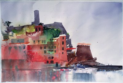 费尔纳扎，《八只船》，2002 年（纸上水彩画） 作者 西蒙·弗莱彻