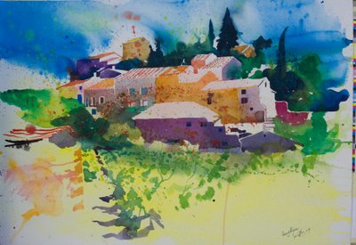 Fouzilhon, 2009（水彩画） 作者 西蒙·弗莱彻