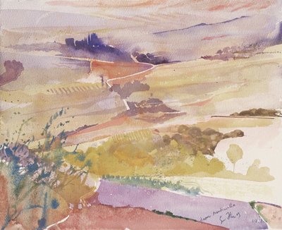 来自意大利蒙蒂塞洛，2003 年（水彩画） 作者 西蒙·弗莱彻