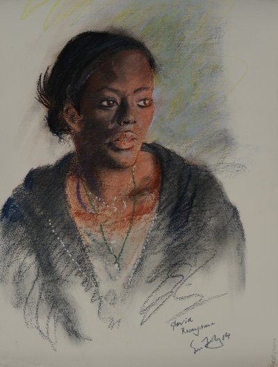 格洛丽亚-鲁瓦里塔雷，2014 年（纸上粉彩画） 作者 西蒙·弗莱彻
