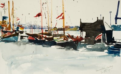 汉堡诺伊穆伦，2009 年（水彩画） 作者 西蒙·弗莱彻