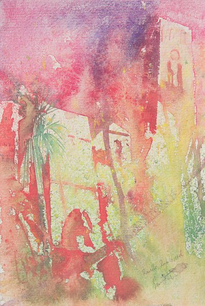 意大利拉韦洛鲁福洛，2001 年（水彩画） 作者 西蒙·弗莱彻