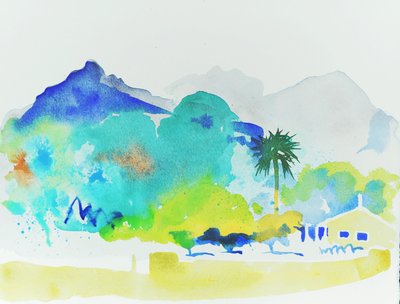通往索勒之路，2015 年（水彩） 作者 西蒙·弗莱彻