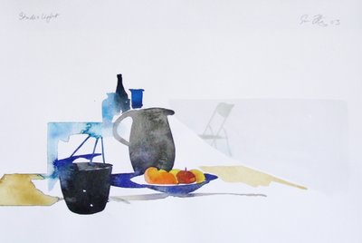 工作室灯光（纸上水彩） 作者 西蒙·弗莱彻
