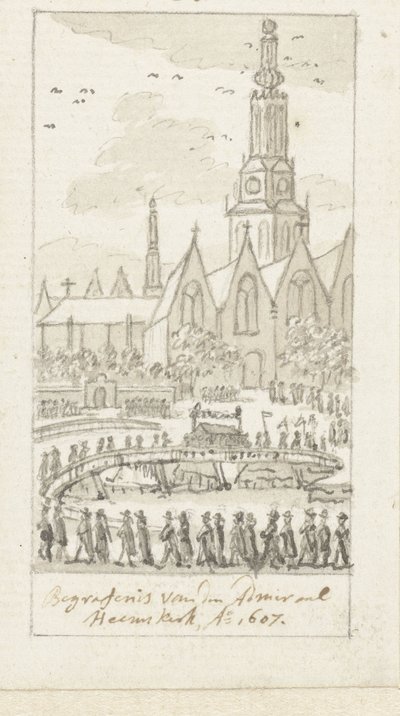 雅各布-凡-海姆斯克在阿姆斯特丹 Oude Kerk 的葬礼，1607 年 作者 西蒙·福克
