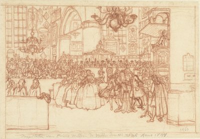 威廉五世王子的洗礼，1748 年 1748 年 4 月 11 日威廉王子五世的洗礼（物品上的标题） 作者 西蒙·福克