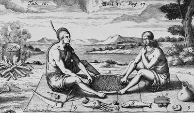 一个男人和他的妻子在晚餐，1705年 作者 西蒙二世·格林贝林