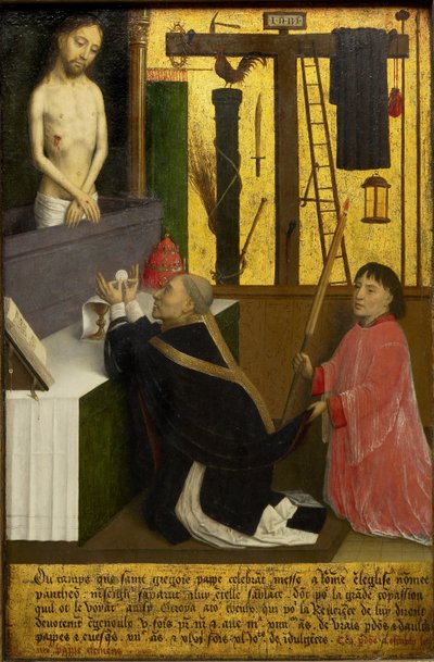 圣格雷戈里的弥撒 - 马米昂，西蒙（约 1425-1489） - 约 1460 - 木板油画 - 45,1x29,4 - 安大略美术馆 作者 Simon Marmion