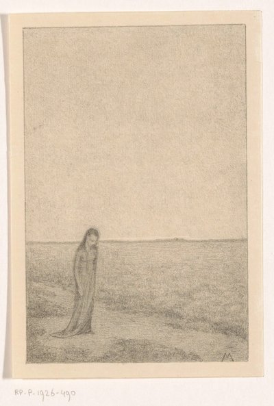 平地景观中的女子 作者 西蒙·穆林