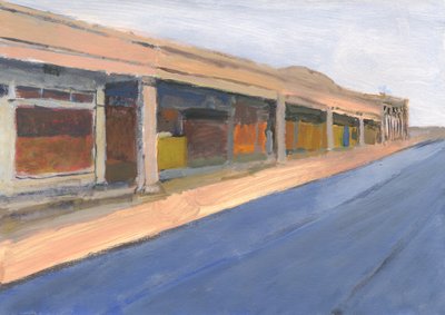 Strip mall 6，2023 年（丙烯酸纸张） 作者 西蒙·内维尔