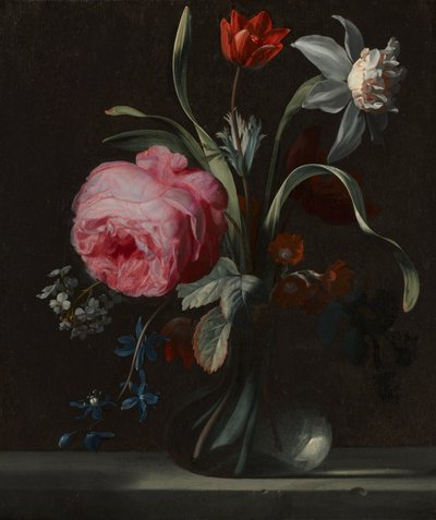 花瓶中的花，约 1669 年（木板油画） 作者 西蒙·佩特斯·韦雷斯特
