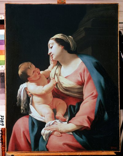 圣母与圣婴西蒙-武埃（1590-1649 年）的作品。布面油画，99.1 x 76.5 厘米，17 世纪早期。法国画派，巴洛克艺术。圣彼得堡冬宫博物馆。 作者 西蒙·沃特