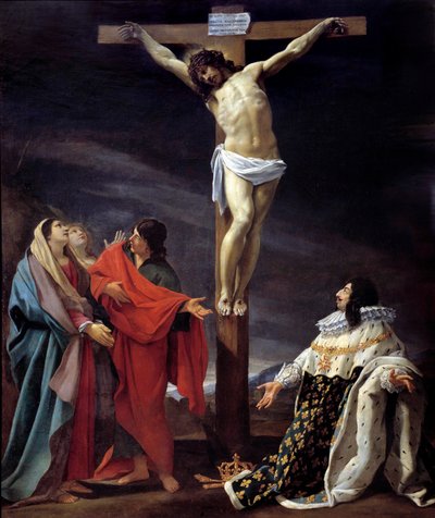 路易十三国王的誓言 (1601-1643) 西蒙·沃埃 (Simon Vouet) (1590-1649) 和工作室的绘画 作者 西蒙·沃特