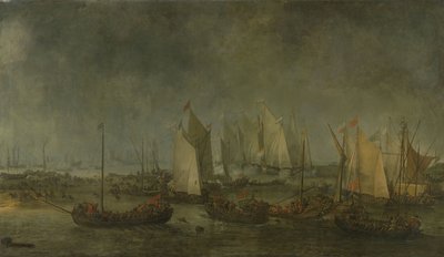 1631 年 9 月 12-13 日夜荷兰和西班牙舰队在斯拉克海的战斗 作者 西蒙·德·弗利格