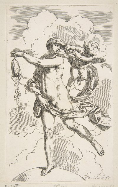 站立在地球的时运倒空硬币钱包，加州。 1635-1636。 作者 西蒙妮·坎塔里尼