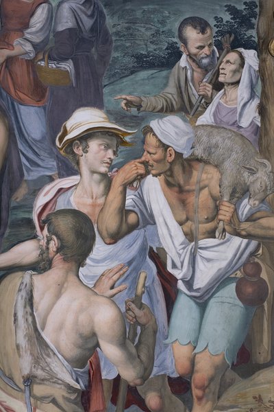 对牧羊人的崇拜，1578-82（详情3497111） 作者 西蒙妮·韦尼齐亚诺·彼得扎诺
