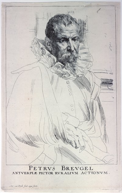 艺术家小扬-布鲁盖尔1601-1678年的肖像，17世纪前三分之一。 作者 安东尼范戴克爵士