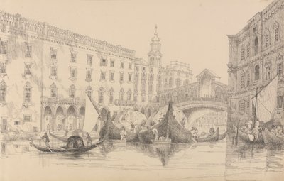 蒂罗尔和意大利 30 处景观相册：里亚托 - 威尼斯，1840 年 11 月 8 日 作者 查尔斯·多伊利爵士