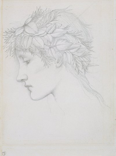 头上有叶子的冠冕》，1897年。 作者 爱德华·科利·伯恩·琼斯爵士