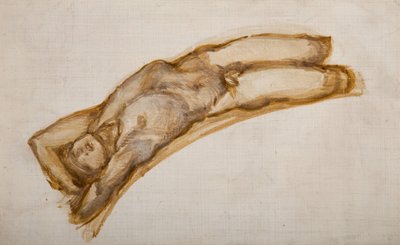 财富之轮 - 男性裸体 - 奴隶的裸体研究，1882年。 作者 Sir Edward Coley Burne Jones