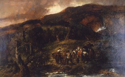 有狩猎队的风景》，1893年 作者 约翰·吉尔伯特爵士