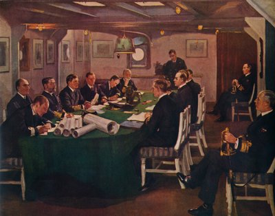 前舱，H.M.S. Queen Elizabeth，Rosyth，1918年11月16日，1935年 作者 约翰·拉维里爵士