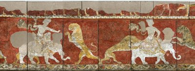 Sogdia - Sogdiana- Sogdian Art : 来自Varakhsha宫殿的红厅的壁画。片段。壁画，7-8世纪，国家冬宫，圣彼得堡 作者 索格迪安索格迪安