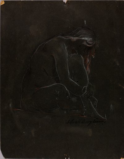 裸体坐姿 作者 梭伦·H·博格勒姆