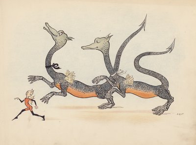 S Rosamond Praeger 为《小双龙》绘制的插图（彩色石版画） 作者 索菲亚·罗莎蒙德·普拉格