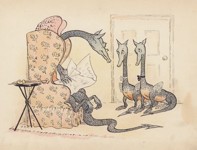 S Rosamond Praeger 为《小双龙》绘制的插图（彩色石版画） 作者 索菲亚·罗莎蒙德·普拉格
