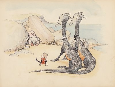 S Rosamond Praeger 为《小双龙》绘制的插图（彩色石版画） 作者 索菲亚·罗莎蒙德·普拉格
