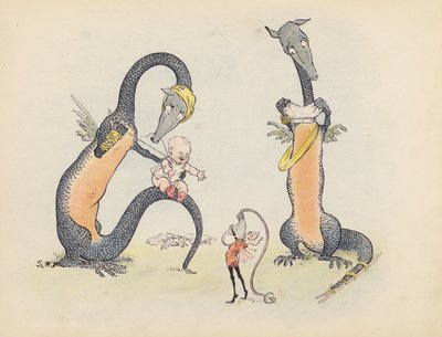 S Rosamond Praeger 为《小双龙》绘制的插图（彩色石版画） 作者 索菲亚·罗莎蒙德·普拉格