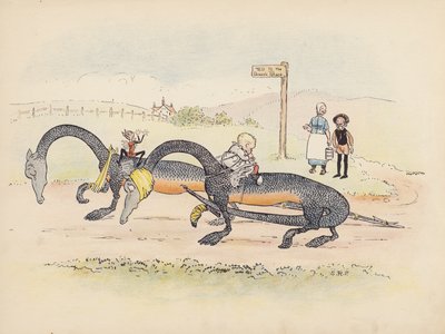 S Rosamond Praeger 为《小双龙》绘制的插图（彩色石版画） 作者 索菲亚·罗莎蒙德·普拉格