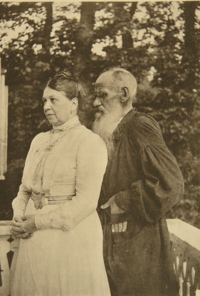 俄罗斯作家列夫·托尔斯泰（Leo Tolstoy）和他的妻子索菲娅（Sophia），俄罗斯，1890年代。 作者 索菲亚·安德列夫纳（Sophia Andreevna Tolstaya）