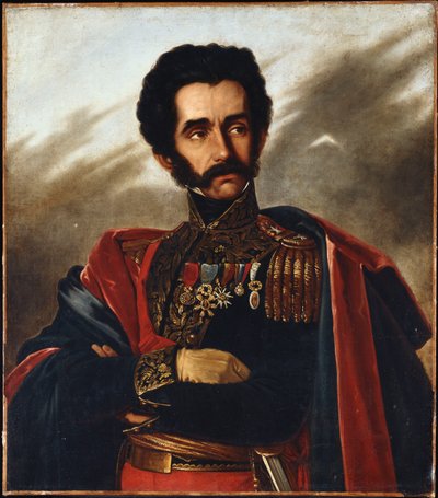 解放者肖像，西蒙·玻利瓦尔（Simon Bolivar），半身，穿着正装，约1840年 作者 南非学校