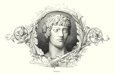 Antinous，Bithnyian 希腊青年和罗马皇帝 Hadrian (litho) 的最爱 作者 西班牙语学校