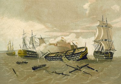 英国舰队袭击古巴卡斯蒂略德尔莫罗，1761年 作者 西班牙语学校