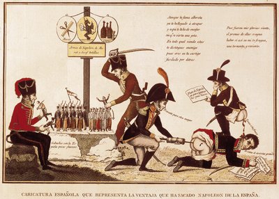 拿破仑·波拿巴（1769-1821）在西班牙获得的好处的漫画 作者 西班牙语学校
