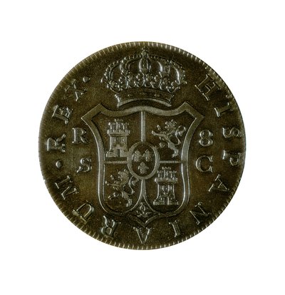 Coin of 8 Spanish Reals, Castilian currency struck in Seville during the reign of Charles IV (1748-1819) 作者 西班牙语学校