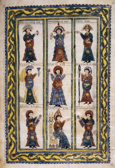 Council of Hispanic Bishops under the Visigoth occupation between 506 and 679 probably a Council of Tolede, from the Glosas Emilianenses, 992-994 (illuminated manuscript) 作者 西班牙语学校